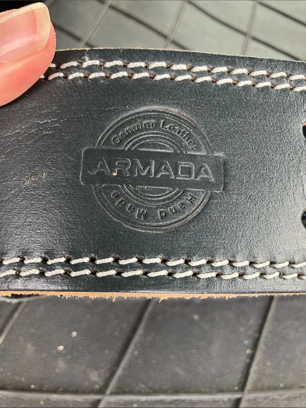 Black Leather Weightlifting Belt with Suede Interior